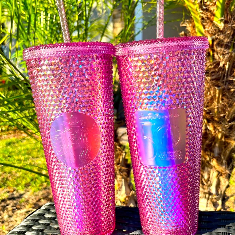 Brand New Unused Walt Disney World 50th Anniversary pink Starbucks tumbler